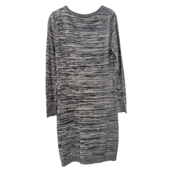 Marc New York Knit Long Sleeve Mini Bodycon Sweater Dress Sz M Grey & Black - Picture 5 of 10